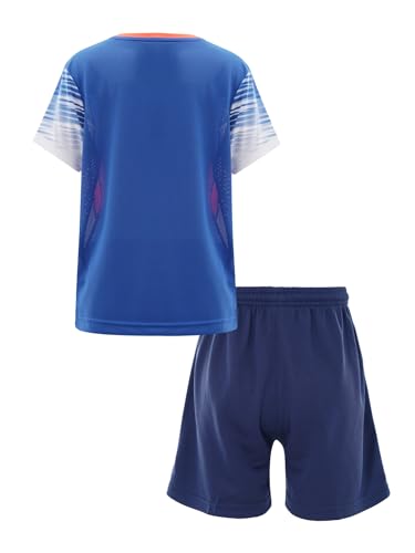 YiZYiF Kids Boys Football Training Uniform Quick Dry Gym Fitness Clothing Set Short Sleeves Shirt and Shorts Set2