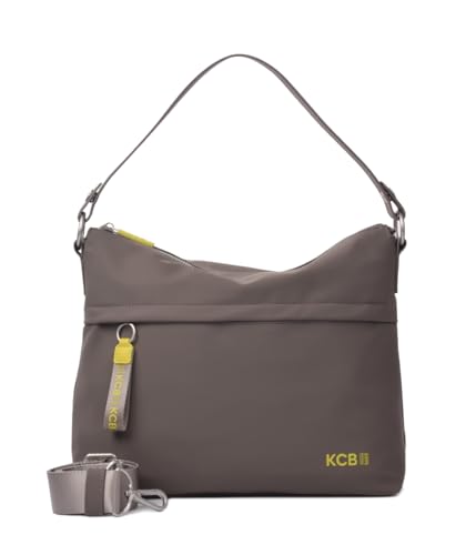 KCB Bolso de Hombro Hobo Fluo | Diseño Elegante y Funcional | Versátil, Espacioso y Convertible | Gran Capacidad | Asa Adicional Ajustable | 100% Vegano | Color Taupe