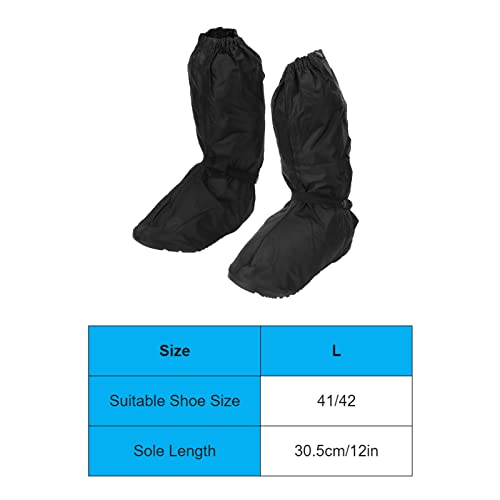 Cubrezapatos impermeables de tela Oxford, cubrezapatos reutilizables para hombre y mujer con banda elástica, suela antideslizante para senderismo, ciclismo y pesca en lluvia y nieve (L) miniatura 6
