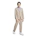 Calvin Klein Boys' Blazer Suit Jacket, 2-button Single Breasted Closure, Buttoned Cuffs & Front Flap Pockets, Khaki Sharkskin, 10