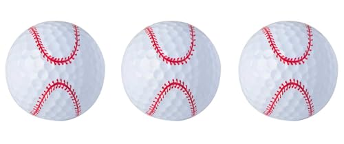 Wenoanew 3 Pack Baseball Golf Balls Funny Cute Novelty Golf Balls Gifts