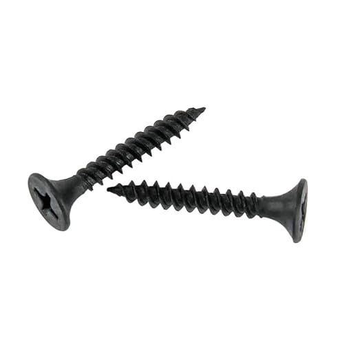 25Pcs M3.5 Carbon steel Black Cross recessed countersunk Flat head tapping screws Wood Screw Wall Nails Drywall Nail(M3.5x40mm)