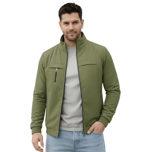 Image of NINQ Men's Jacket for Winter with High Neck & Full Zip | Stylish Jackets | Casual Wear Zipper Jacket for Men | Travel Friendly High Warmer Winter Jackets.