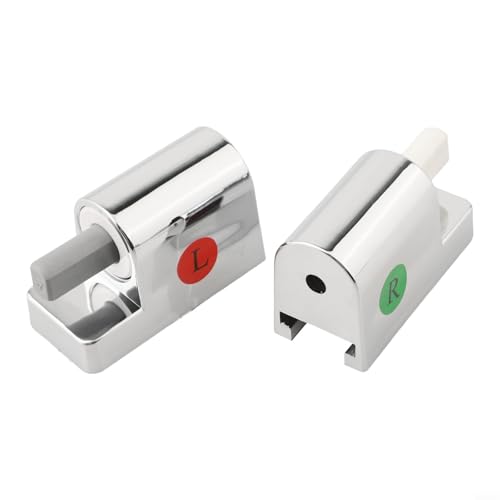 Minflora Bisagras de repuesto para asiento de inodoro, kit de acero inoxidable de cierre suave con acabado plateado y blanco, tipo de instalación fija para asientos de inodoro ABS