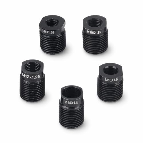 Miuttop 5PCS Shift Knob Adapter, M8/M10/M12/M14 Threads Aluminum Alloy Shifter Knobs Thread Adapter, Tight Connections Stick Shift Knob Thread, Quick Installation Nut Inserts for Car, Truck, SUV