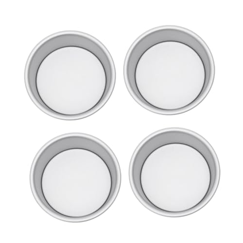 Zerodeko 4 piezas Molde Redondo Desmontable de Aleación de Antiadherente para Tartas Pasteles y Cheesecakes de Unidades para Hornear Postres Individuales
