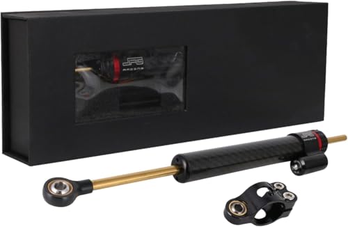 Image of JFG RACING Motorcycle Steering Damper without Mounting Brackets,Universal CNC 13 inch Adjustable Universal Steering Stabilizer for Most Motorcycles Street Sport Road Racing Bike - Carbon Fiber
