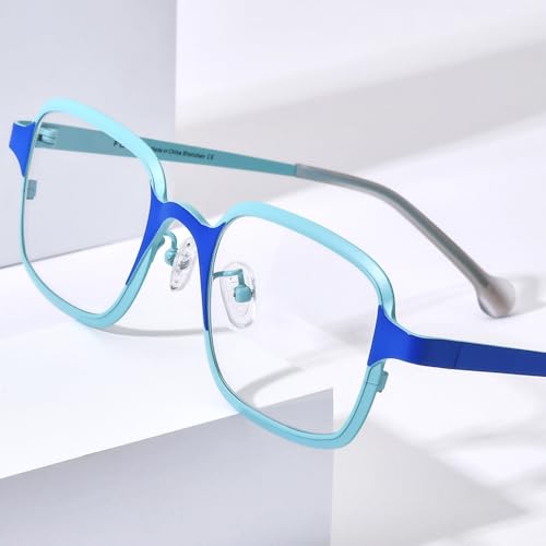 Image of FONEX Colorful Pure Titanium Glasses Frame Women Retro Round Eyeglasses