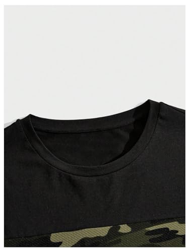 GORGLITTER Men's 2 Piece Outfits Camo Short Sleeve T Shirt and Gym Shorts Set3