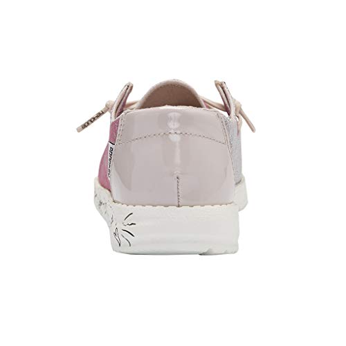 Image of HEYDUDE Girl's Wendy Youth Disco Pink Size 10 | Girl's Shoes | Girl's Lace Up Loafers | Comfortable & Light-Weight