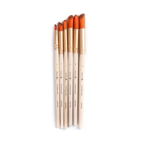 Image of Little Birdie Deer Foot Brush Synthetic Hair Size 2, 4, 6, 8, 10, 12 Set of 6pc | Artist Paint Brush Set, Blending Brush, Acrylic Painting, Watercolor Art, Decorative Craft