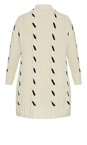 Image of AVEOLOGY Women's Plus Size Cardi Lacey Cable