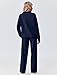 PINSPARK 2 Piece Sweatsuits for Women Long Sleeve Pullover Tops Straight Leg Sweatpants Loose Fitting Tracksuit Fall Matching Sets Fashion 2025 Trendy, Navy Blue Tall L