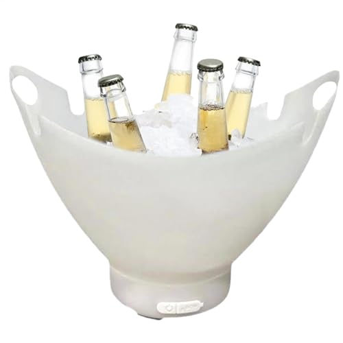 Lunaobrik Cubo de hielo LED, cubos de hielo LED para fiestas - Bañera de bebida casera con altavoz - Contenedor de cifras de champán bebida para el club del bar, bañera de bebidas