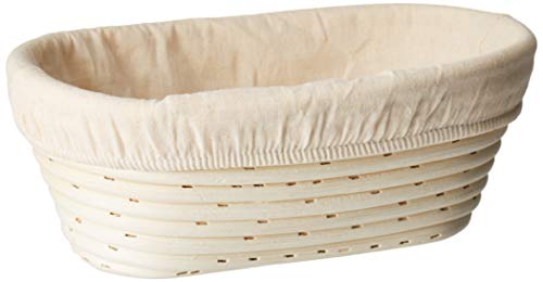 (10 x 6 x 3.5 inch) Oval Bread Banneton Proofing Basket & Liner