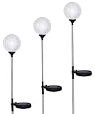 Solar Garden Lights Outdoor Decorations Decorative Stake Light Landscape Home Decor Crackle Glass Globe Stakes Deal of The Day Prime Today Sogrand 3 Color LED Lighting for OUtside Yard Patio 3Pack