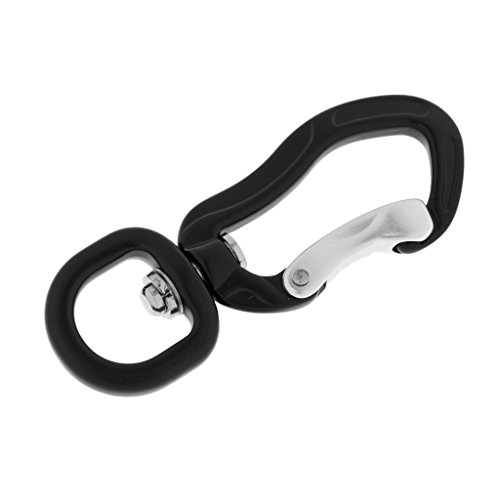 Homyl Olho Giratório Snap Gancho Cão Cadeia Clipe Escalada Mosquetão Chaveiro - Preto