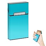 Cigarette Case,1 Pcs Cigarette Box,Aluminum Cigarette Tin,Cigarette Box Case Suitable for Pocket Holds 10 Cigarettes,Flip Top Cigarette Cases for Men Women