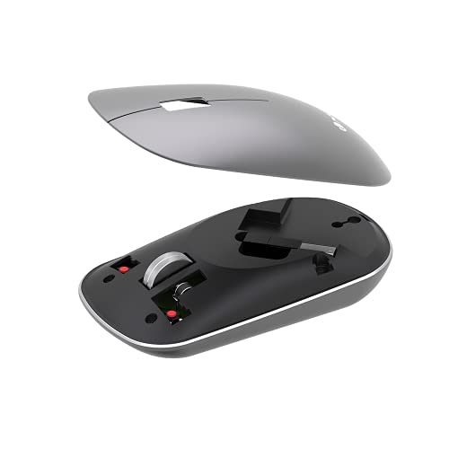 SNOOP-RB - Mouse Multidispositivo senza Fili Ricaricabile, con Bluetooth 3.0/5.0, 800/1200/1600/2000/2400dpi, 10M Distanza, Colore Grigio - Mouse gaming - Immagine 1