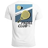 Neverless® Herren T-Shirt Backprint Padel Club Tennis Retro Vintage Fashion Trend Sport Grafikshirt Streetstyle Weiss XL