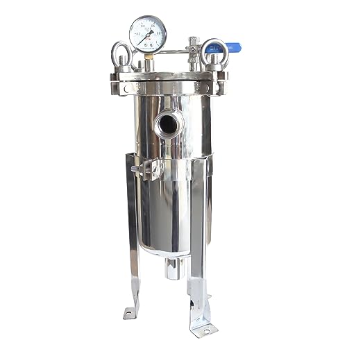 Hqhaotwu DX025267 3# Bag Water Filter With Bag Filter Housing 1 Inch Npt Inlet/Outlet Flat Plate Lid 304 Stainless Steel Strainer Industrial Process Filter cover