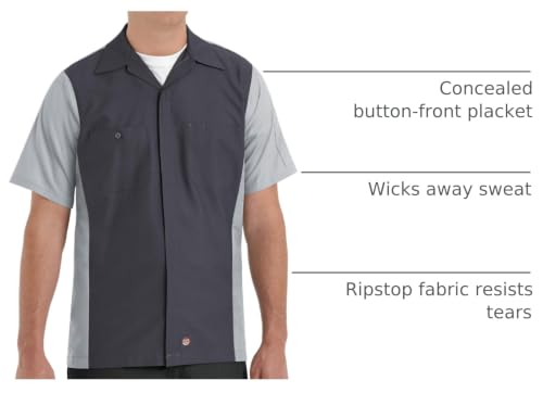 Image of Red Kap Short Sleeve Two-Tone Crew Shirt