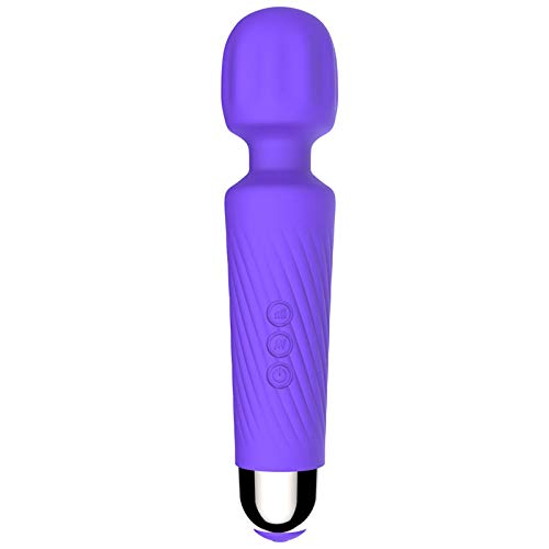 yema Rechargeable Personal Wand Massager, purple color, showing the flexible head and control buttons.