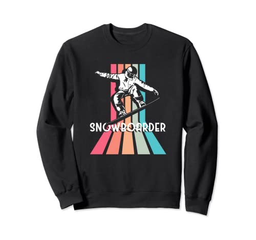 Vintage Snowboarder Retro Snowboard Invierno Deportes Extremos Sudadera