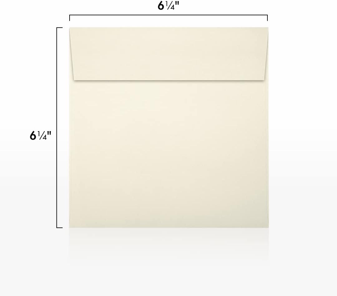 LUXPaper Square Invitation Envelopes | Peel & Press | 6 1/2" x 6 1/2" | Natural | 70lb. Text | 250 Qty