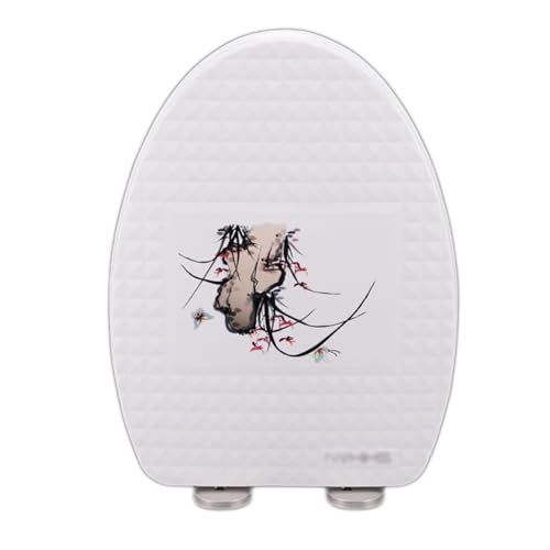 Brigtviee Tapa WC De Cierre Suave,Asiento De Inodoro Alargado con Bisagras Ajustables,LiberacióN RáPida para FáCil Limpieza,Tapa De Inodoro PequeñO En Forma De U,FijacióN Superior,A,V Shaped