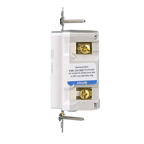 Eaton Gfci Self-Test 15A -125V Tamper Resistant Duplex Receptacle With Nightlight & Standard Size Wallplate, White #TOP2