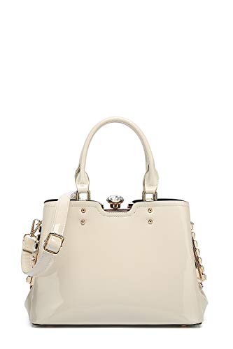 DOUBLE HANDLE FRAME SATCHEL PATENT LEATHER
