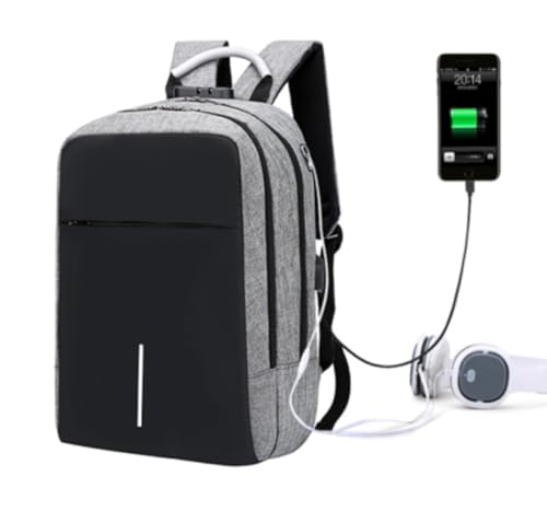 2CHIKS Mochilas Escolares Adolescentes Mochila Ordenador Portatil Mochila Hombre Mujer Universitarias Colegio Instituto Mochila para Viajes Trabajo Antirrobo Mochila con Puerto de Carga USB-Gris