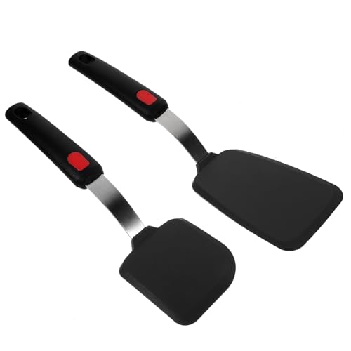 POPETPOP 2pièces Spatules De Cuisine Silicone Résistantes Chaleur Ustensiles Cuisson Antiadhésifs Pour Crêpes Omelettes Teppanyaki