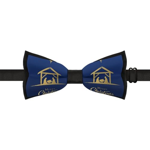 GoasNei Christmas Christian Nativity Scene Bow Tie for Men Adjustable Necktie Funny Tie Neck Ties for Weddings Party