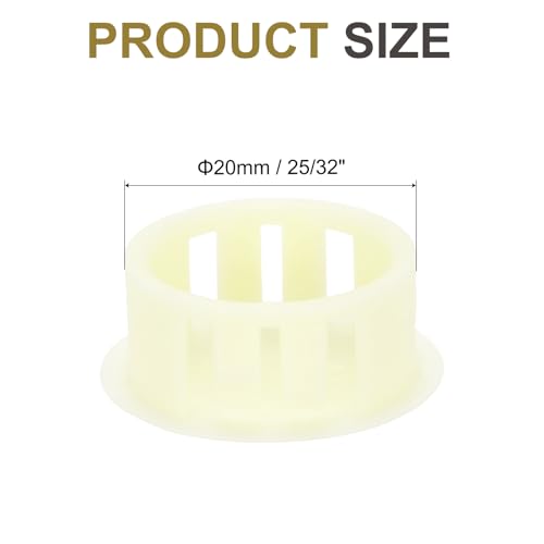 Image of MECCANIXITY 64PCS 20mm(25 /32 inch) Cream White Plastic Hole Plugs, Flush Type Panel Hole Plugs Insert End Caps for Locking Hole Tubes Furniture Cabinet