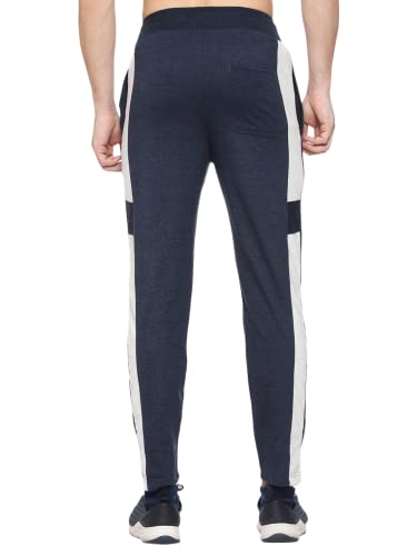 Image of MARK LOUIIS Track Pants for Men: Regular Fit Cotton Blend Lower with 2 Side Zipper Pockets, Back Pocket - Your Go-to for Running, Gym, and Comfortable Style.