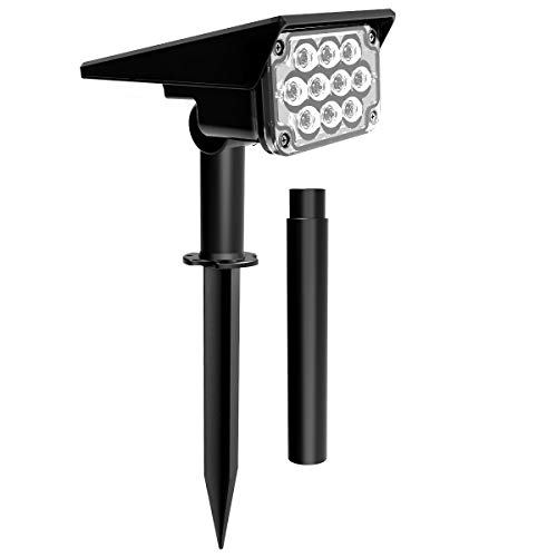 T-SUN 20 LED Luces Exterior Solar, 2 en 1 Foco Solar Exterior Inalámbricas, Lámpara Solar Jardín con 2 Modos de Iluminación, IP65 Impermeables, para Jardín, Patio, Garaje y Terraza. (1 Piezas)