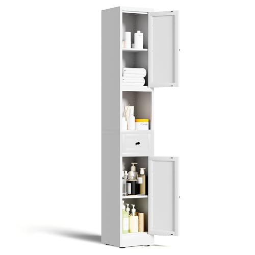 Yukimo Tall Metal Bathroom Cabinet, 71" Tall Slim Freestanding Locker