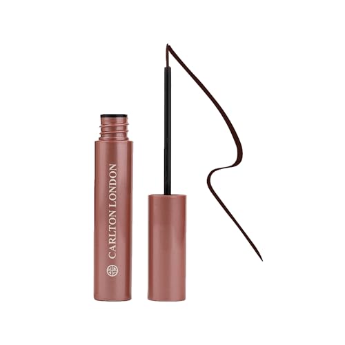 Image of Carlton London Stunnig Black Liquid Eye Liner |Enriched With Vitamin-E |Long Lasting Matte Waterproof Liner, Smudge Proof, Transfer Proof Eye Makeup |Upto 24 Hrs - 5ML(Bitter Chocolate)