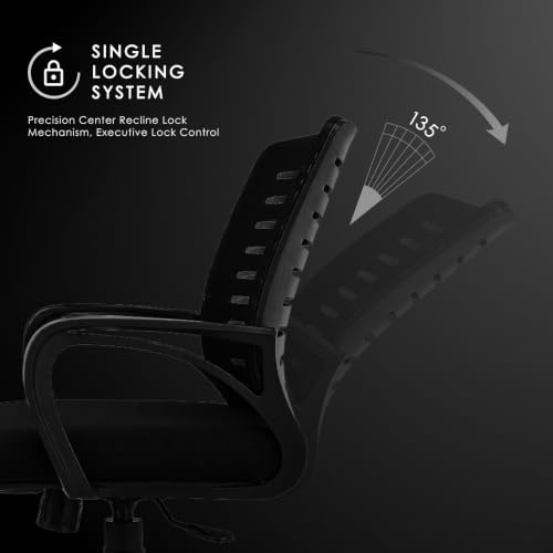Image of Varaha Aroha BIS Certified Ergonomic Office Chair for Home & Office | Breathable Air Mesh Back Computer Desk Chair with Adjustable Support, Tilt Lock, Class 4 Gas Lift | Heavy Duty Nylon Base | Black