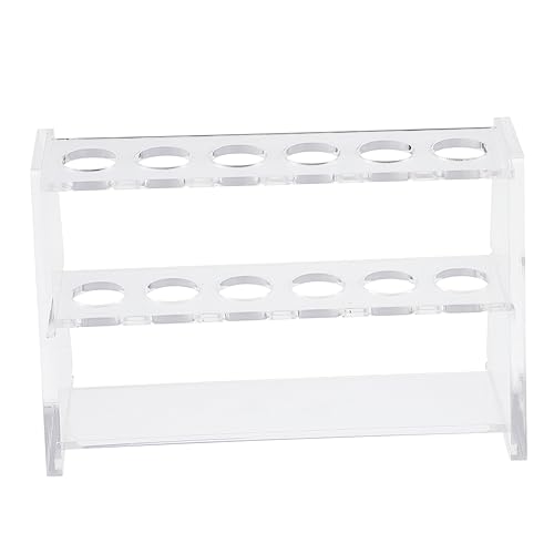 Unomor Dual Layer Acrylic Test Tube Rack Transparent Test Tube Holder for Laboratory Use Test Storage Stand for Scientific Experiments