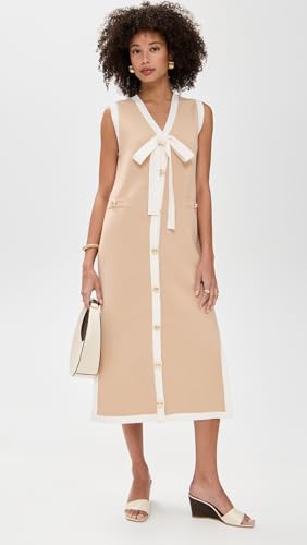 English Factory Women's Knit Midi Dress with Ribbon Tie2