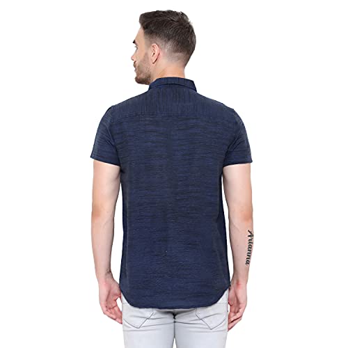 Image of LATEST CHIKAN Men's Cotton Blend Textured Half Sleeves Shirt