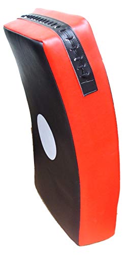 Yaduco Schlagpolster Schlagkissen Trittkissen Pratze Kickpolster Bodyshield Kampfsport Boxen Kickboxen Kickpad Pratze MMA Muay Thai Taekwondo Training gebogen Schwarz/Rot Cover