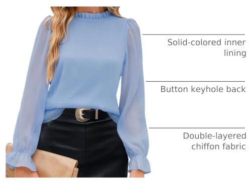 Image of Aifer Womens Blouses Dressy Casual Business Work Shirts Mock Neck Tops