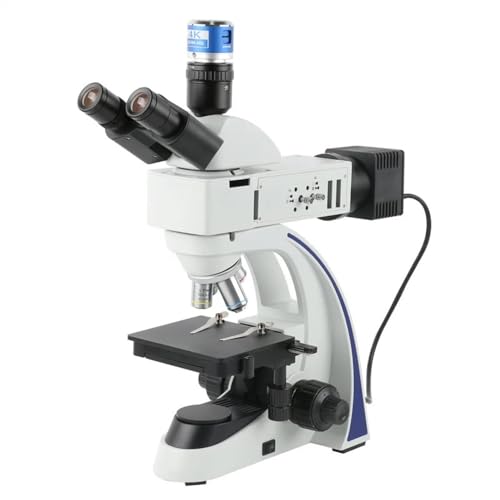 Microscope Industrial Uprigh Metallurgical Microscope Trinocular Achromatic Microscope for Metal Alloys Ceramics Surface Silicon Wafer(12MP 4K HDMI)