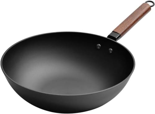 Wok de hierro fundido 12 pulgadas con tapa miniatura 1