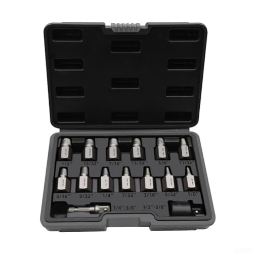 Juego de extractores de tornillos de acero cromado para tornillos pelados, tuercas oxidadas, sujetadores rotos, cabeza hexagonal, mango multiranura