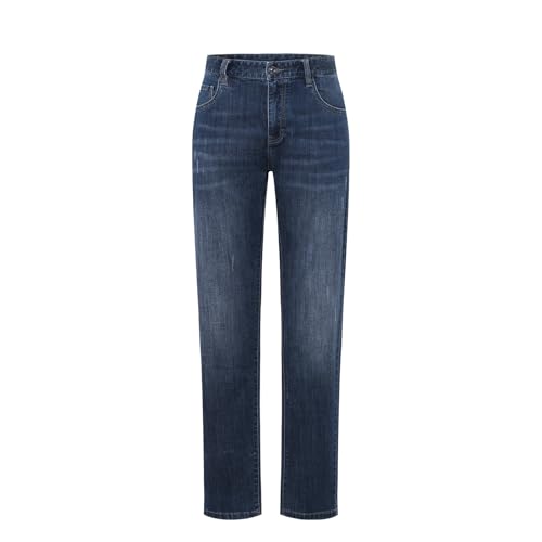 Men's Classic Style Comfortable Elastic Loose Straight Tube 5 Pocket Jeans Clean and Versatile